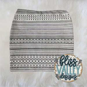 xhiliration black and white Aztec print pencil skirt